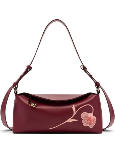 ERDEM Bloom embroidered leather East West bag Red PF26B610016012
