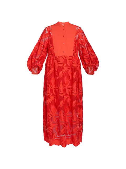 ERDEM floral-cutwork maxi dress Orange VC26D91157136011