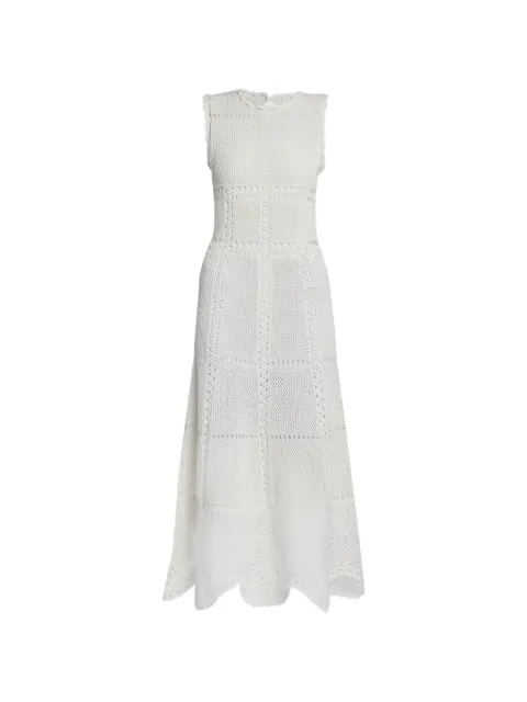 ERDEM crochet-knit midi dress White VC26KD730229002