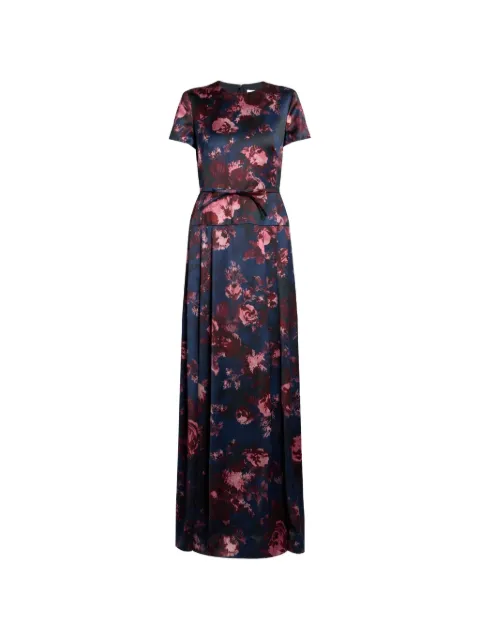 ERDEM floral-print belted gown Blue AW26G90052734029