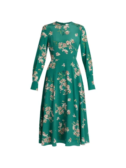 ERDEM floral-print silk dress Green PF26D4252273020