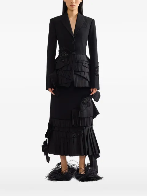 ERDEM embroidered ruffled blazer Black PF26J1070311000