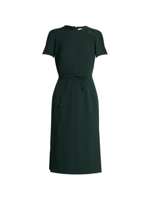ERDEM floral-embroidered pleated dress Green PF26D3170303023