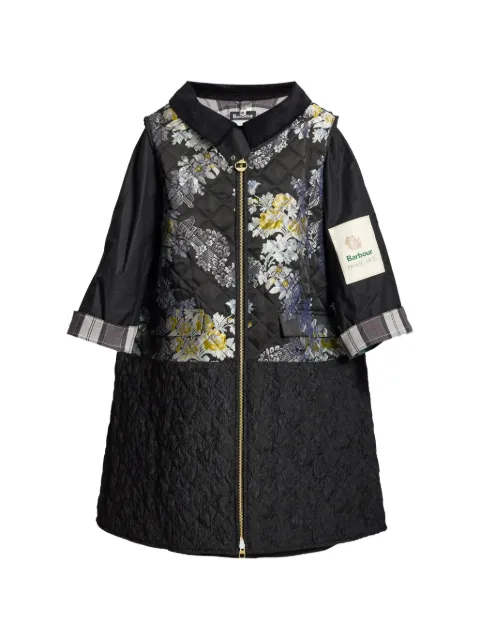 ERDEM x Barbour patchwork jacquard coat Black AW26C3090111000