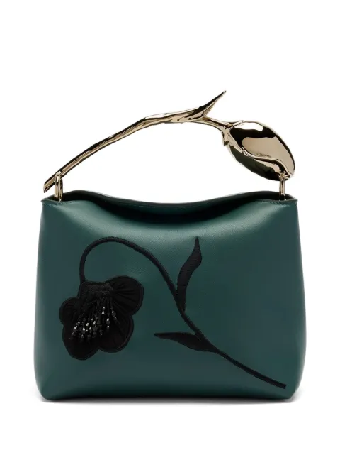 ERDEM mini Bloom flower-handle tote bag Green PF26B110013023