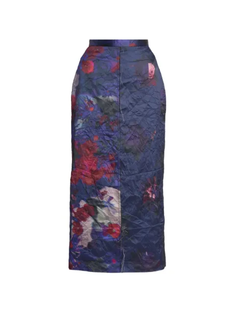 ERDEM crinkled midi skirt Blue AW26S4153044029