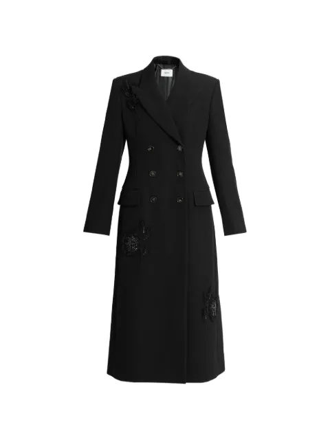 ERDEM embroidered double-breasted coat Black PF26C1670311000