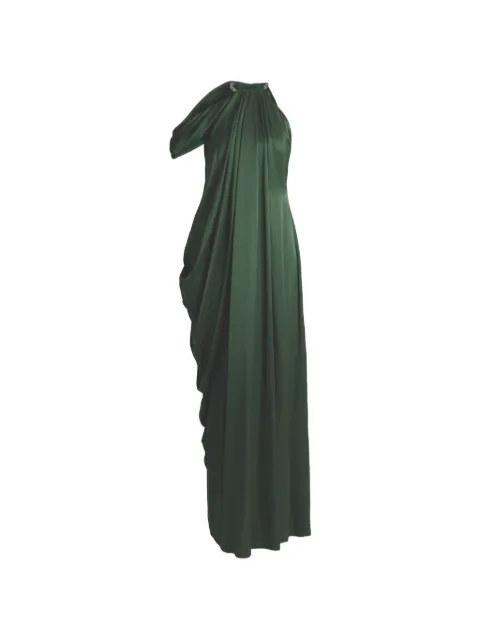ERDEM seersucker draped gown Green PF26G7252223021