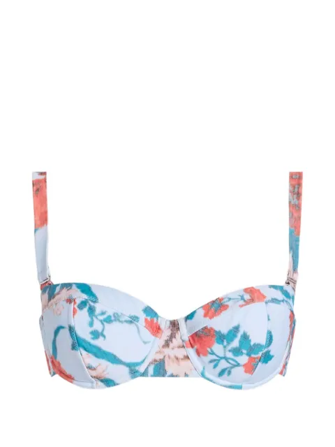 ERDEM floral-print underwired bikini top Blue VC26SWT120154006