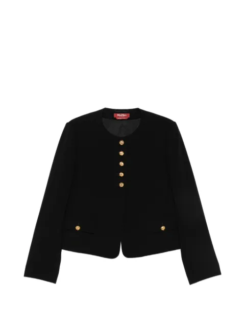 Max Mara Paniere button-up collarless jacket Black 2626046025600