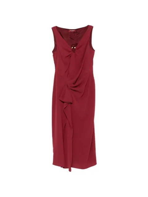 Max Mara Mstdetto draped V-neck midi dress Red 2626226085600