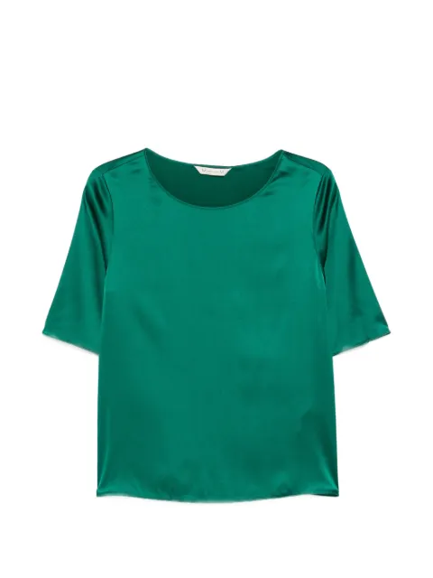 Max Mara Lasti satin-finish short-sleeve blouse Green 2626116047