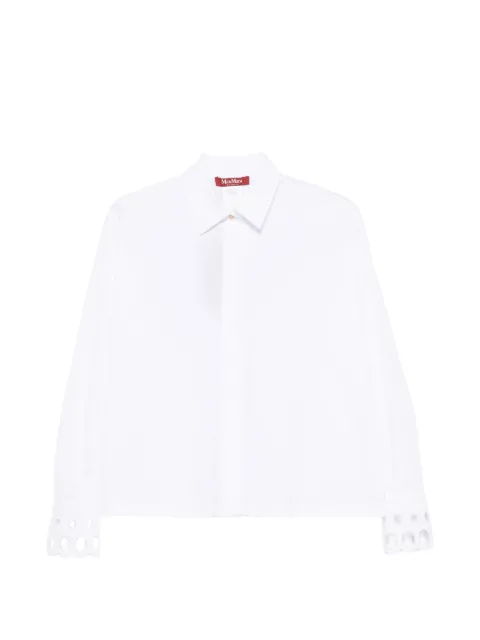 Max Mara Mststaffa laser-cut buttoned shirt White 2626116011600