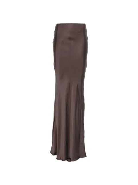 THE ANDAMANE Nemesia ruched-detail satin-finish maxi skirt Brown T200351ATNV147