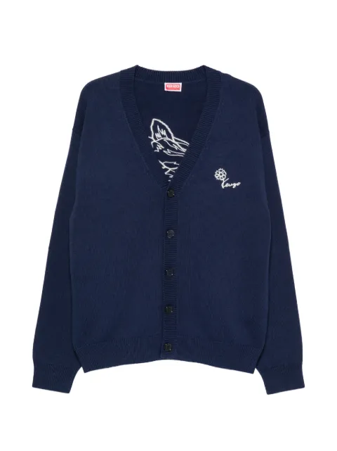 Kenzo floral-embroidered cardigan Blue FG65CA8163EA
