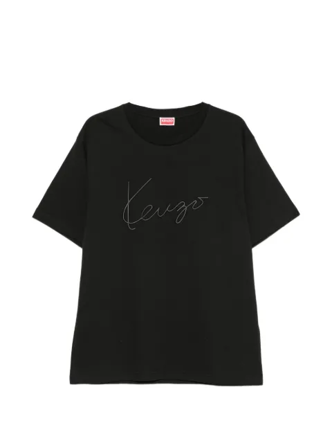 Kenzo logo-embroidered T-shirt Black FG65TS2864SG