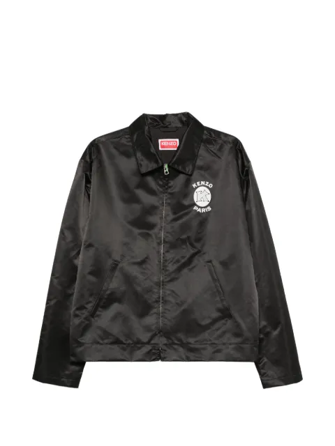 Kenzo logo-print satin jacket Black FG65BL0589NH