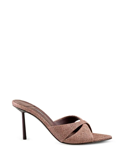 Le Silla Shirley woven crossover-strap heeled sandals Brown 6621F080BXPPPAN