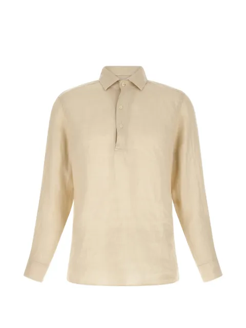 MC2 Saint Barth long-sleeve polo shirt Neutrals RAPHAELPOLOLONGLINEN10HGRAIN