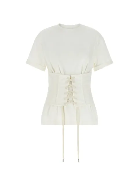 Alexander McQueen lace-up corset T-shirt Neutrals 863552QLAEZ