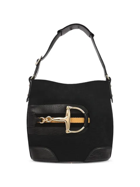 Gucci Pre-Owned Horsebit GG shoulder bag Black 136207