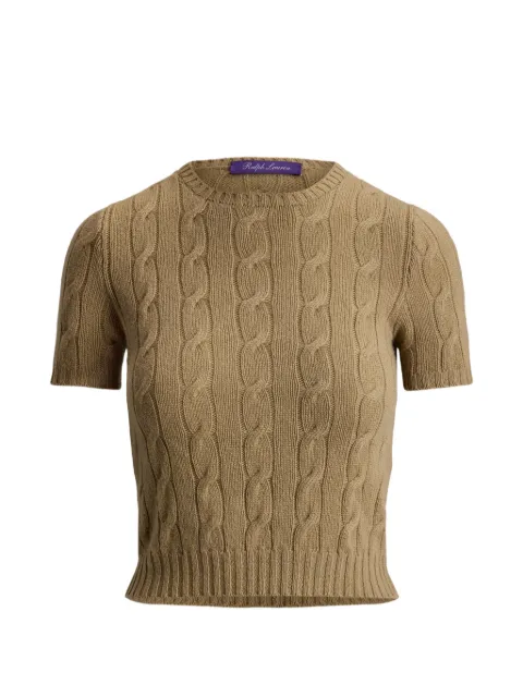 Ralph Lauren Collection cable-knit short-sleeve sweater Brown 290P21570005