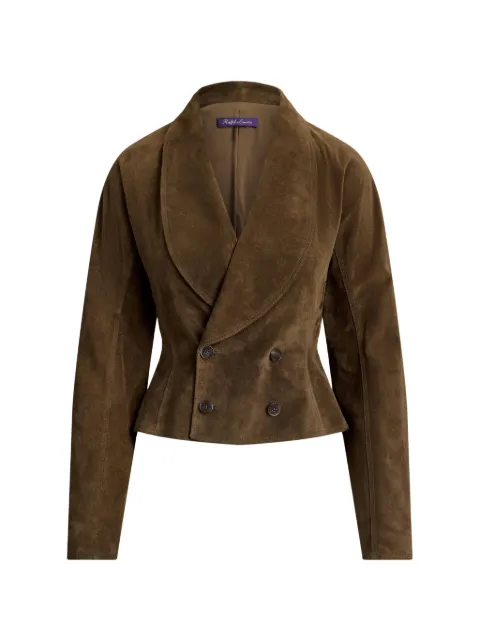 Ralph Lauren Collection Trudie double-breasted suede jacket Brown 290P21001