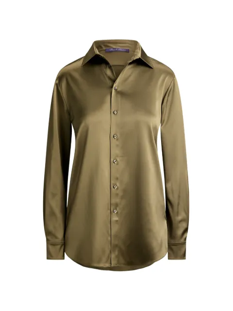 Ralph Lauren Collection Adrien relaxed-fit satin shirt Green 290P20987