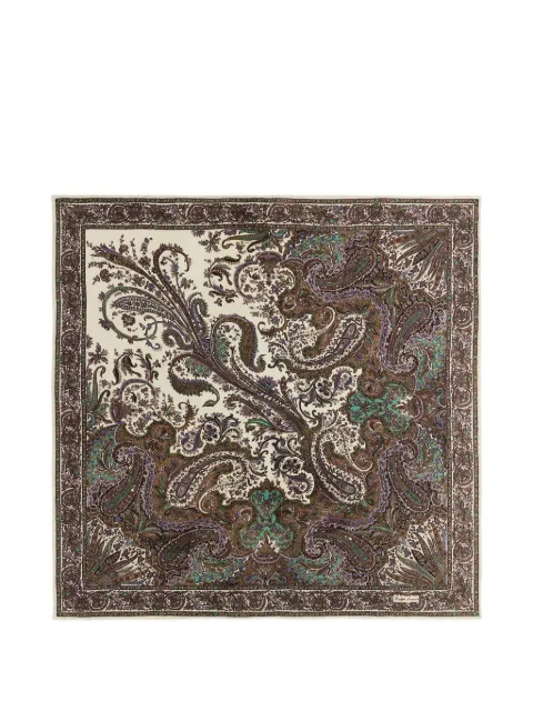 Ralph Lauren Collection paisley crepe de chine scarf Brown 434P20884