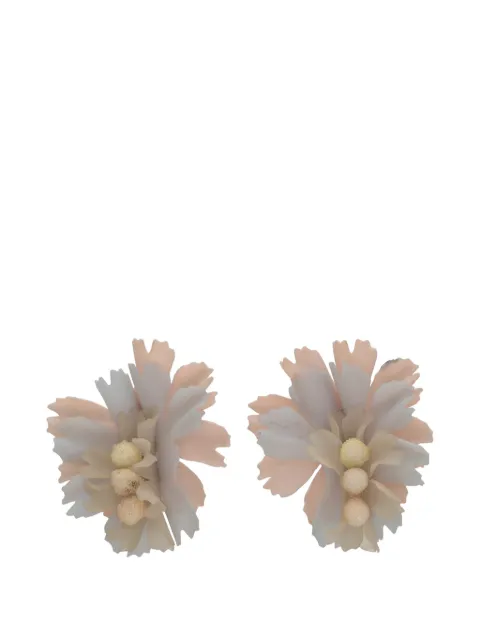 Vintage floral clip-on earrings Pink W1342625