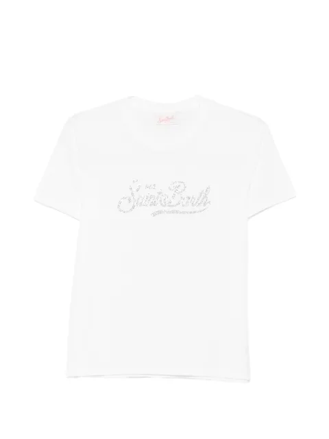 MC2 Saint Barth Emilie rhinestone-logo T-shirt White EMI0001