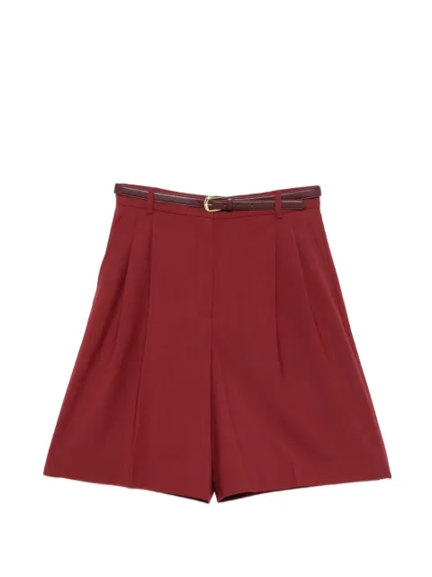 Max Mara Mstadorno belted pleated tailored shorts Red 2626146021