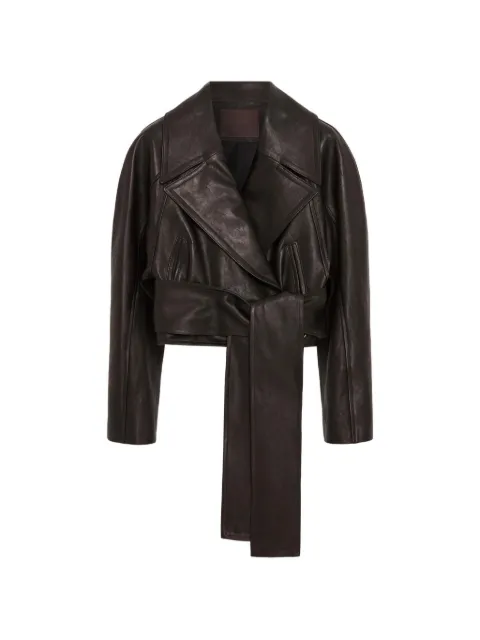 16Arlington Palmer belted leather jacket Brown J137SS2601