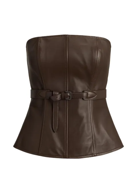 Ralph Lauren Collection Jenevieve leather bustier Brown 290P24096