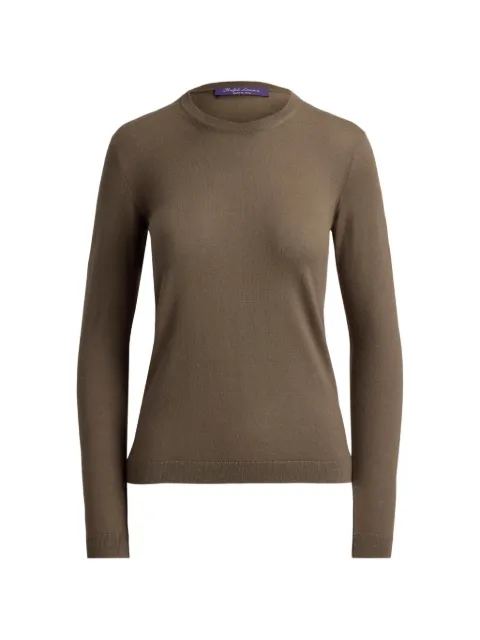 Ralph Lauren Collection ribbed-trim cashmere sweater Brown 290905260046