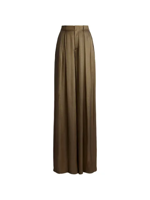 Ralph Lauren Collection Greer lamé pleated trousers Brown 290P20810