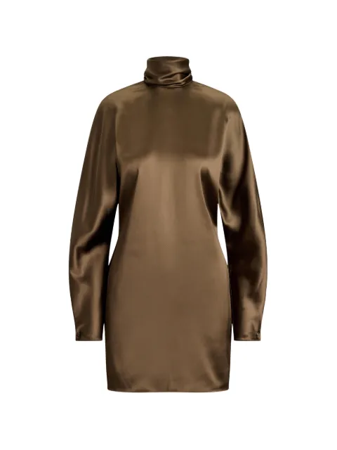 Ralph Lauren Collection Candi scarf-neck mini dress Brown 290P23796