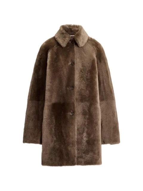 Ralph Lauren Collection Janise waxed lamb-shearling coat Brown 290P21000