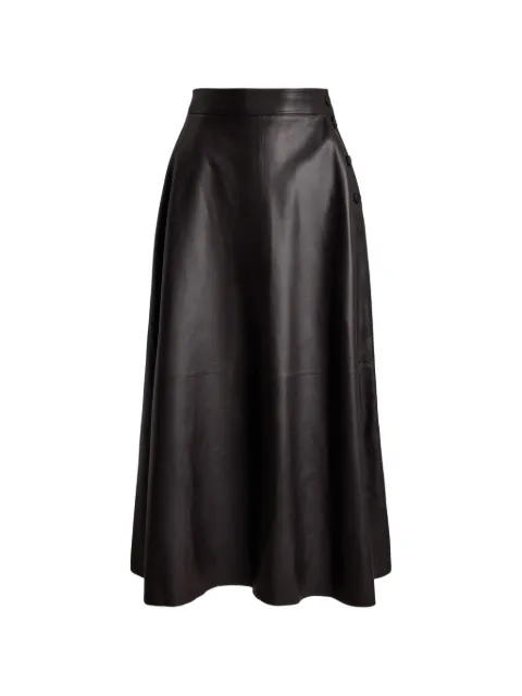 Ralph Lauren Collection Vickie leather A-line skirt Brown 290P20883001