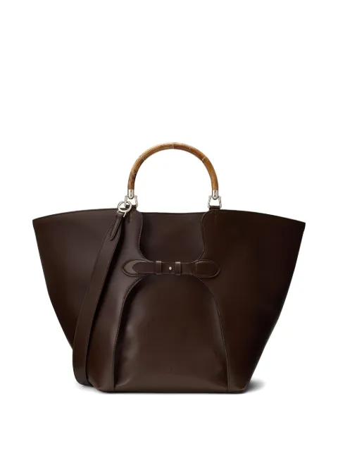 Ralph Lauren Collection The Ralph burl wood-handle tote bag Brown 435977833004