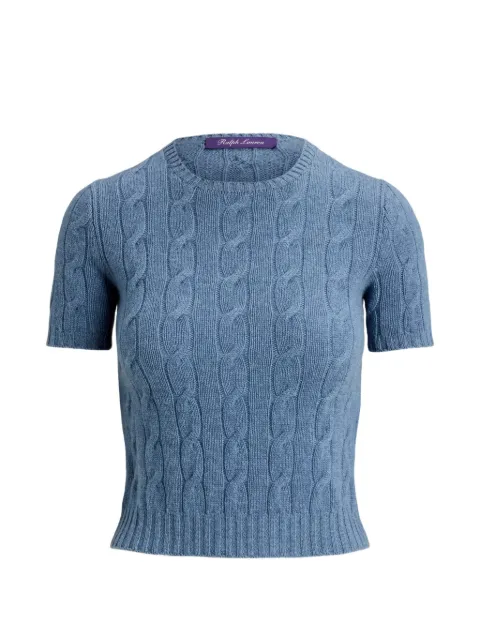 Ralph Lauren Collection cable-knit short-sleeve sweater Blue 290P21570002