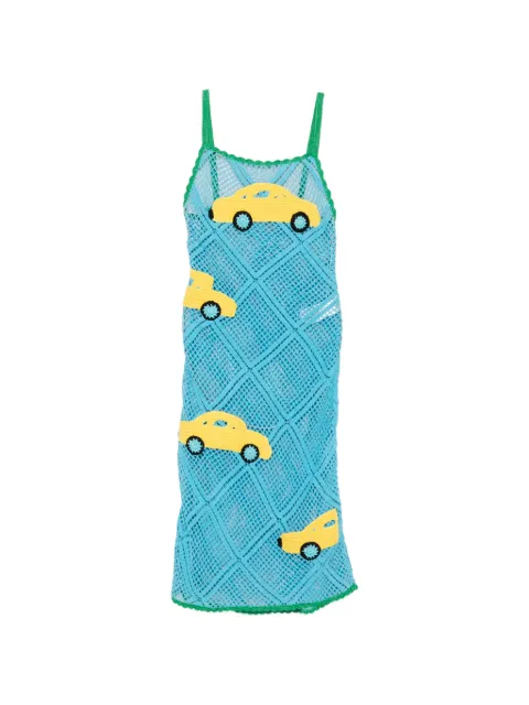 JW Anderson Car crochet-knit midi dress Blue KW1581YN0537