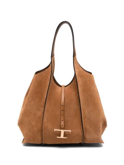 Tod's medium T Timeless suede tote bag Brown XBWTSBA0300P3A