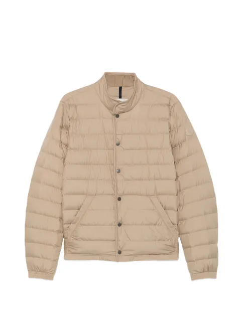 Moncler logo-patch quilted jacket Neutrals L20911A00060597X2