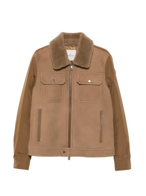 Moncler Zerique shearling-collar jacket Neutrals L20911A00066N0311