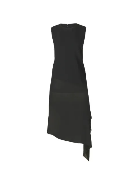Michael Kors Collection asymmetric veiled midi dress Black IDD4300001001