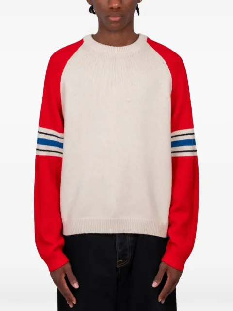 Stüssy logo-print raglan-sleeve sweater Red 117290