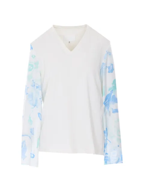 Maison Margiela floral-print V-neck T-shirt White S29GC0310S