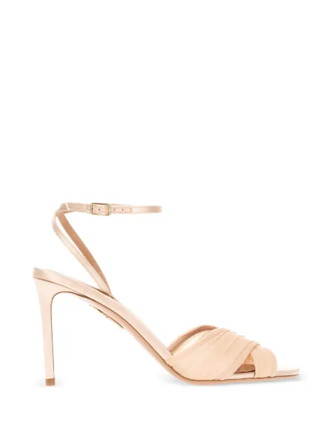 Aquazzura Voile ruched-strap sandals Neutrals VLEMIDS0SAC