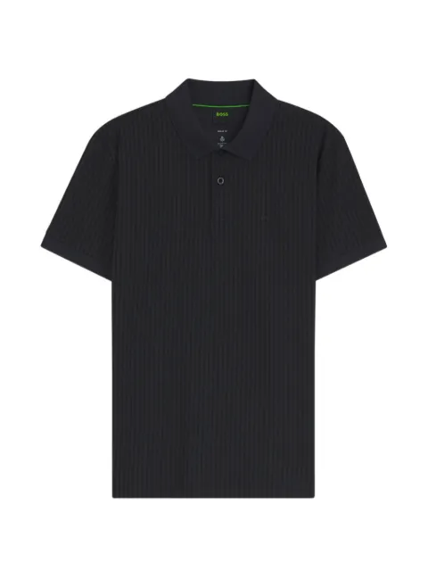 BOSS textured-knit polo shirt Blue 50559355
